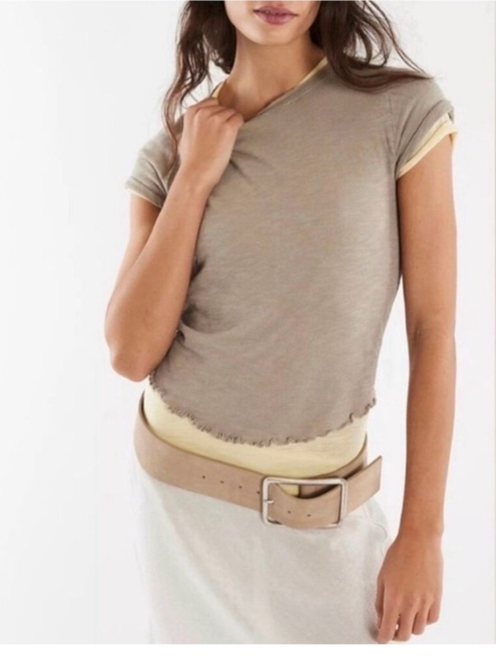 Free People Intimately Be My Baby Short Sleeve Shirt- M/L- MSRP $38